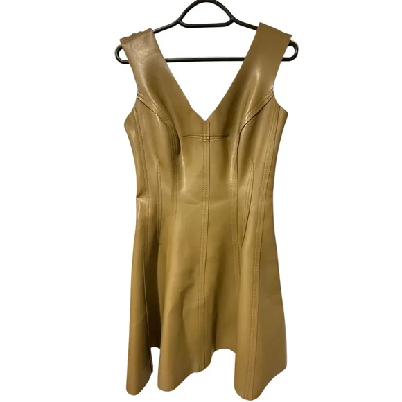 Norma Kamali Gracie Faux leather Mini Dress Size S $225 MSRP - Picture 6 of 12